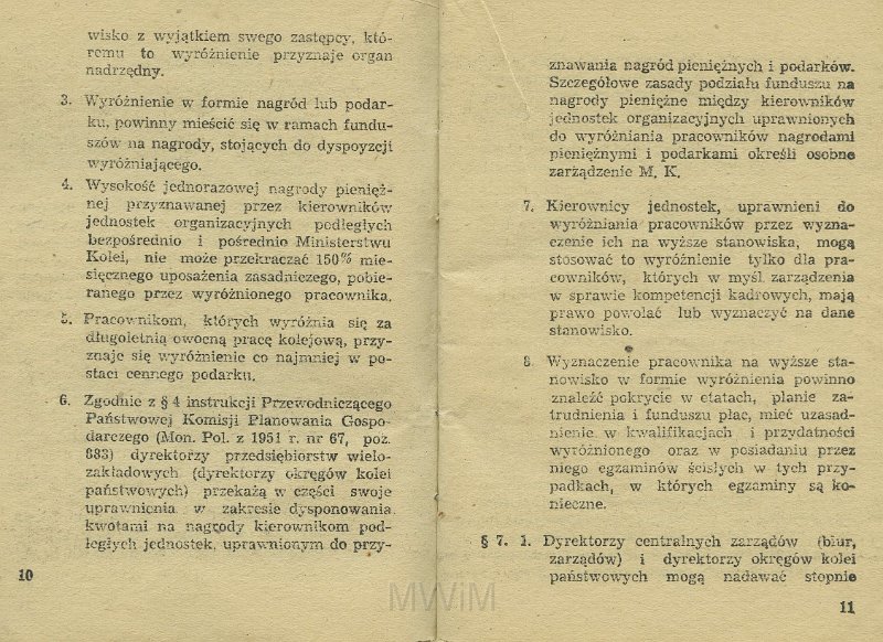 KKE 5517-7.jpg - Dok. „Zarządzenie Ministra Kolei” Nr. 198 z dnia 21 VI 1954 r. o wyróżnianiu pracowników i Regulamin obowiązków pracowników Kolejowych oraz zasad i trybu postępowania dyscyplinarnego, Kraków, 1954 r.